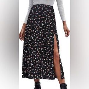 Floerns
Boho Floral High Waist Split A Line Midi Skirt